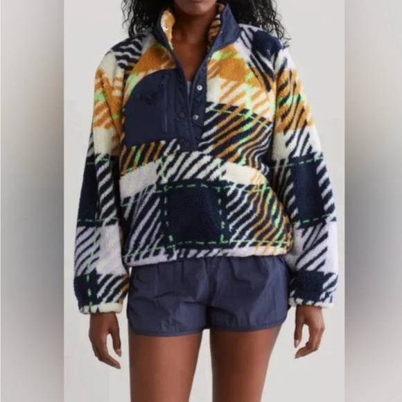 Plaid Fleece Pullover Jacket NWT Hit the Slopes Fleece - Picture 1 of 5